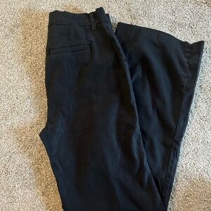 Evereve Black Linen Blend Stretch Wide Leg Trouser